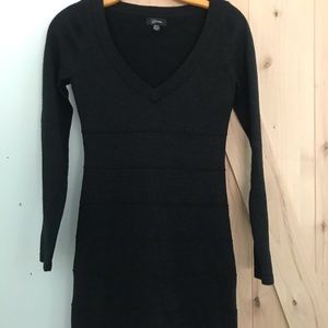 Guess Long Sleeve V-neck Bodycon Dress
